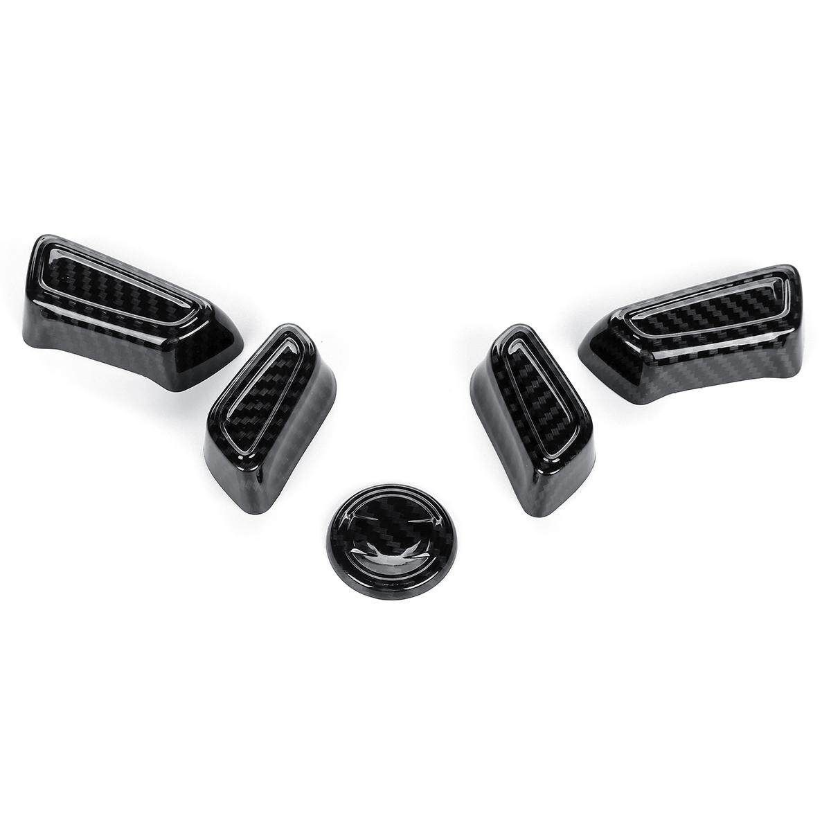 5pcs Car Seat Adjustment Knob Button Switch Cover Trim For TYT Camry 2018 Carbon Fiber Striae