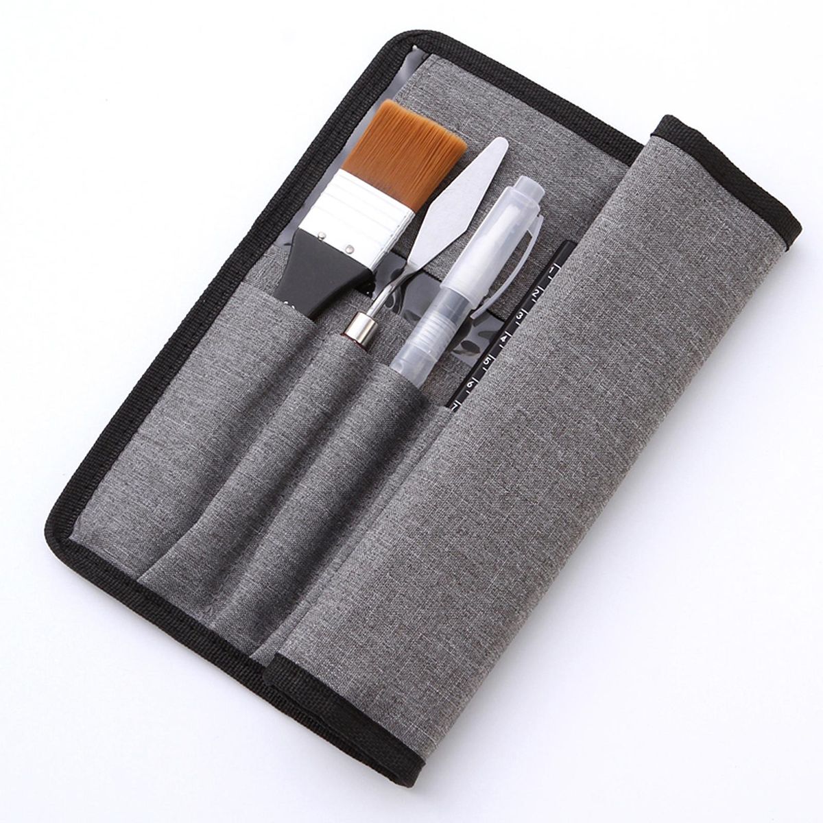 18pcs Artist Paint Brushes Set Bag Pack with Scraper Watercolor Brush Pen Nylon Hair Delicate Wooden   Handle Paintbrushes Carry Canvas Case Art Supplies Gift for Children Adults Beginners for Acrylic Oil Watercolor Gouache N