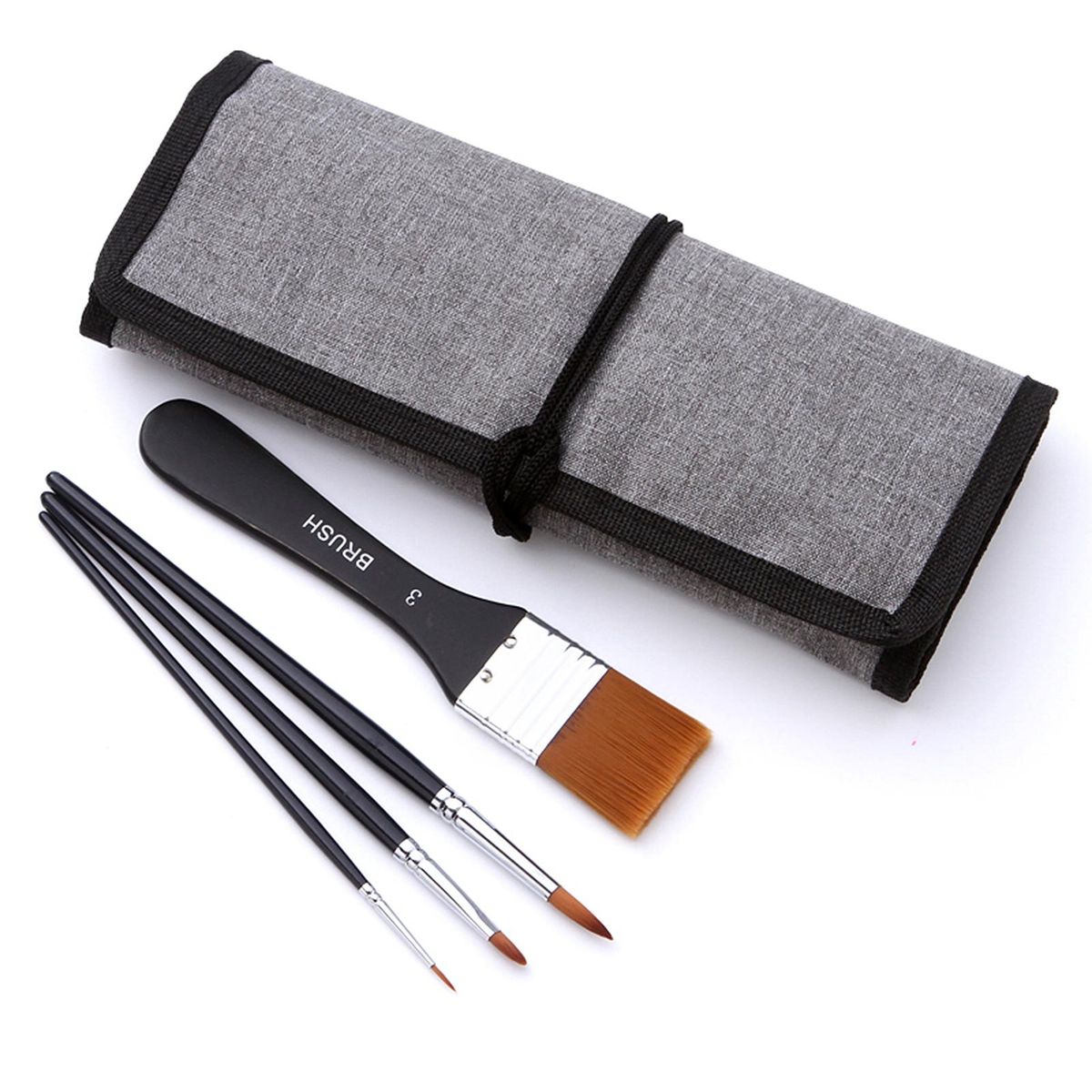 18pcs Artist Paint Brushes Set Bag Pack with Scraper Watercolor Brush Pen Nylon Hair Delicate Wooden   Handle Paintbrushes Carry Canvas Case Art Supplies Gift for Children Adults Beginners for Acrylic Oil Watercolor Gouache N