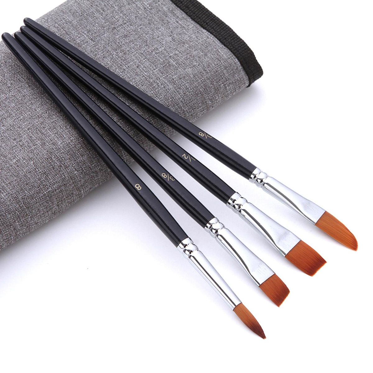 18pcs Artist Paint Brushes Set Bag Pack with Scraper Watercolor Brush Pen Nylon Hair Delicate Wooden   Handle Paintbrushes Carry Canvas Case Art Supplies Gift for Children Adults Beginners for Acrylic Oil Watercolor Gouache N