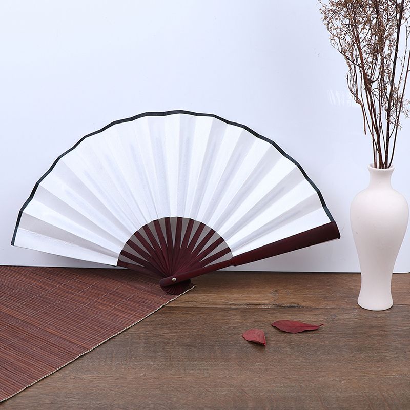 Chinese Fan Folding Hand Home Fan Held Party Style 1pcs DIY Decoration Wedding Cloth Blank