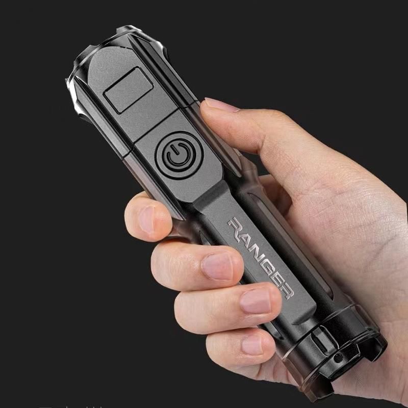 Portable Flashlight Strong Light High-power Rechargeable Zoom Outdoor LED Flashligh for Ford Ranger T6 Accessories