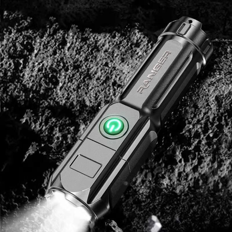 Portable Flashlight Strong Light High-power Rechargeable Zoom Outdoor LED Flashligh for Ford Ranger T6 Accessories