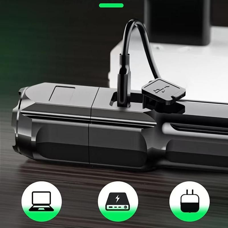 Portable Flashlight Strong Light High-power Rechargeable Zoom Outdoor LED Flashligh for Ford Ranger T6 Accessories