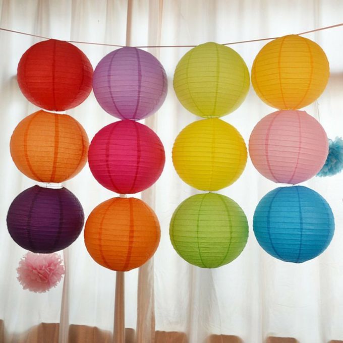 Round  Hinese Paper Lanterns Birthday Wedding De Oration Gift DIY  Rafts-light Pink-6 In Hes
