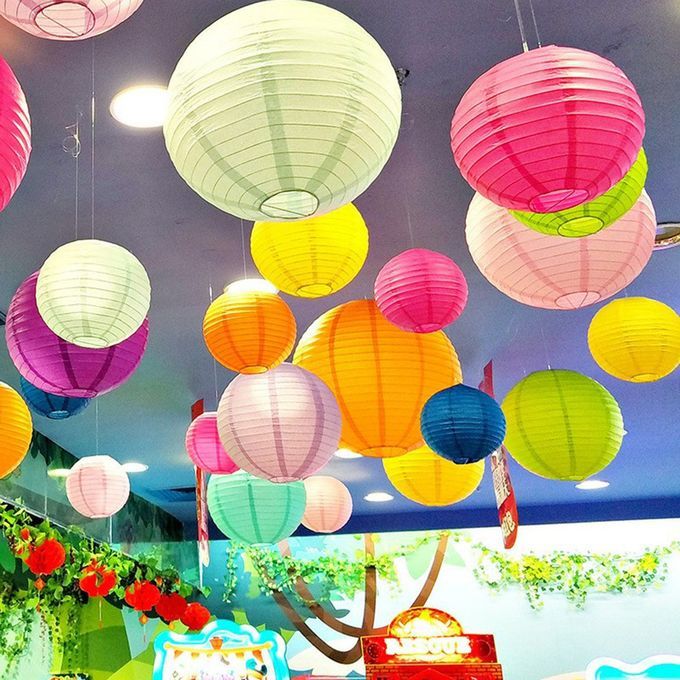 Round  Hinese Paper Lanterns Birthday Wedding De Oration Gift DIY  Rafts-light Pink-6 In Hes