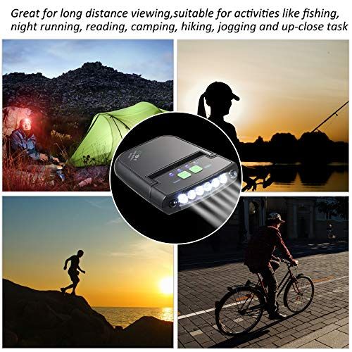 2 Pieces LED Clip On Cap Lights USB Rechargeable Cap Flashli