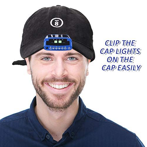 2 Pieces LED Clip On Cap Lights USB Rechargeable Cap Flashli