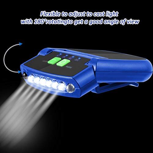 2 Pieces LED Clip On Cap Lights USB Rechargeable Cap Flashli