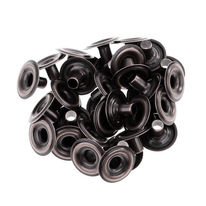 30 Sets Metal Snap Buttons Press Stud Popper Fasteners 15mm Grey Black