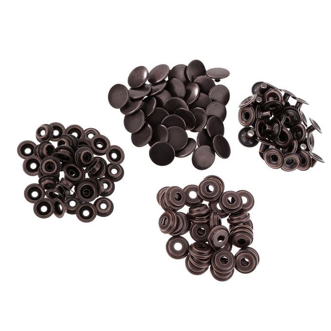 30 Sets Metal Snap Buttons Press Stud Popper Fasteners 15mm Grey Black