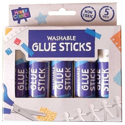 Washable Glue Sticks, 5-pack
