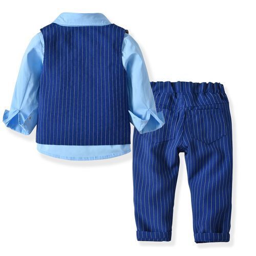 New Boy's Four-piece Suit Bow Tie+ Shirt+ Vest +Pants