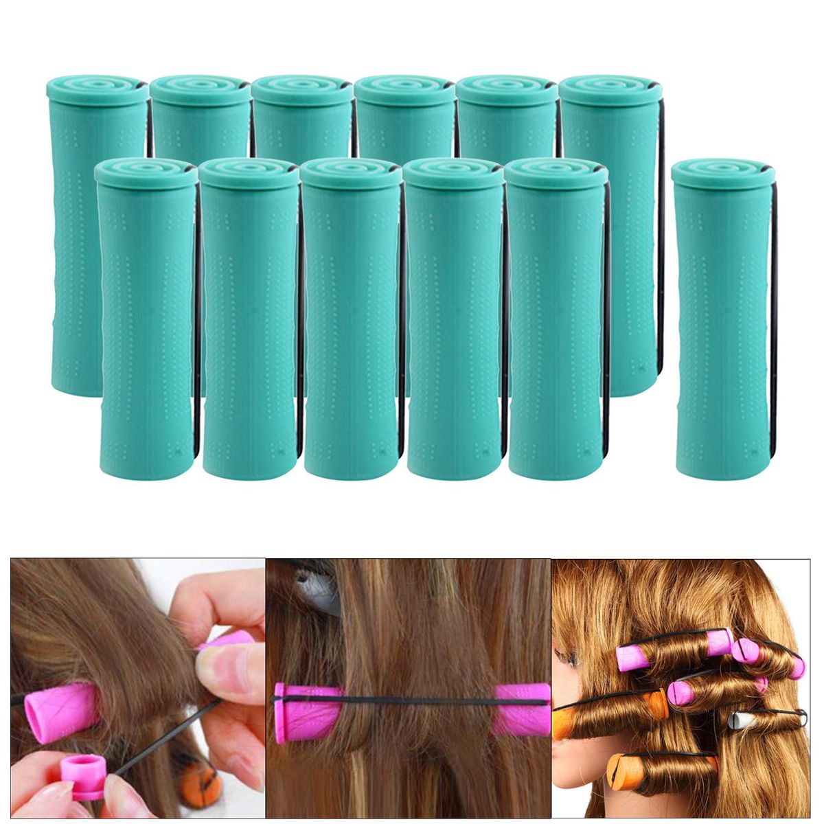 Curl Cold Wave Perm Rods Curling Hair Non-Slip Elastic 12Pcs 2.5cm