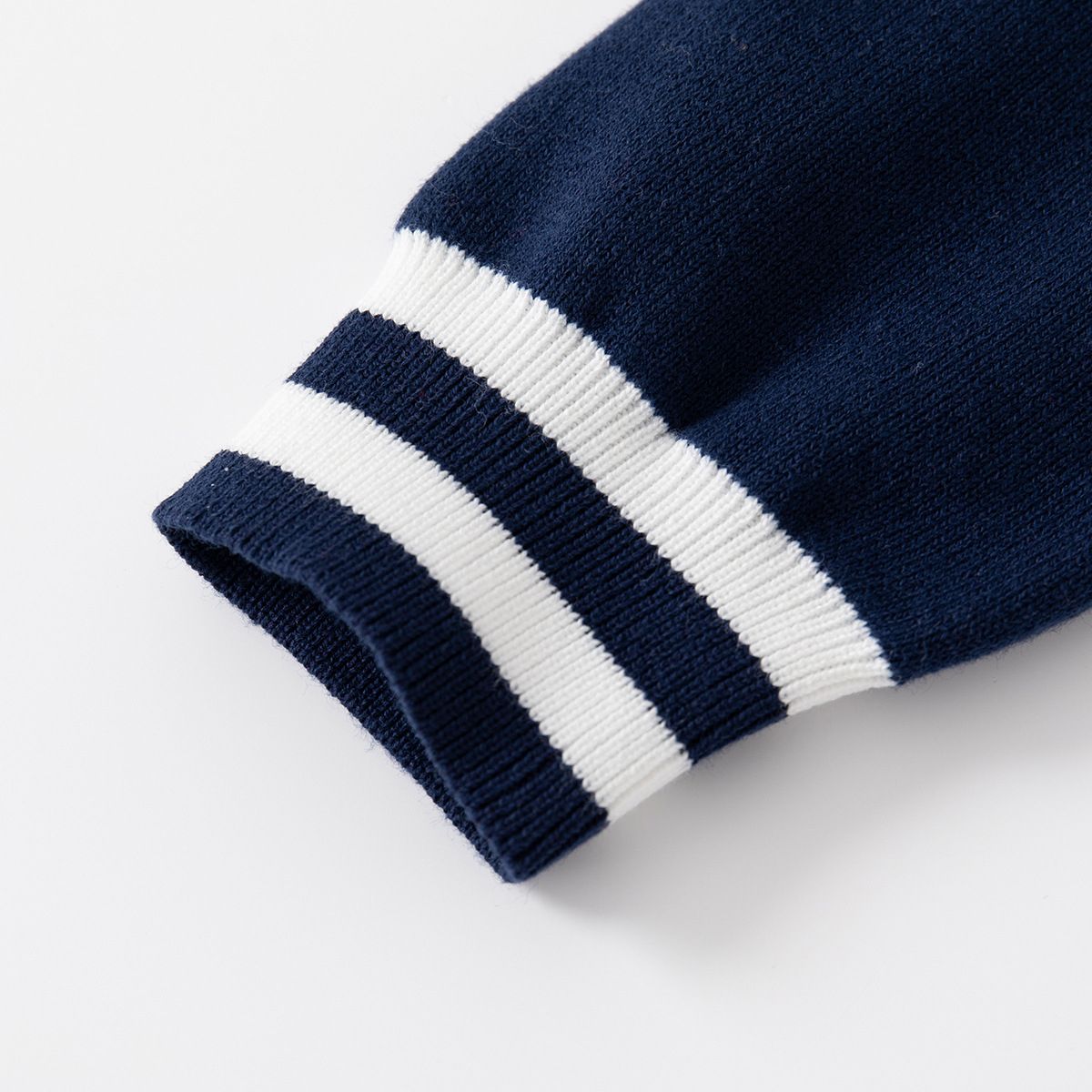 Autumn Spring Kids Knitted Sweater Casual Letters Long Sleeve Boys Cardigan-Navy