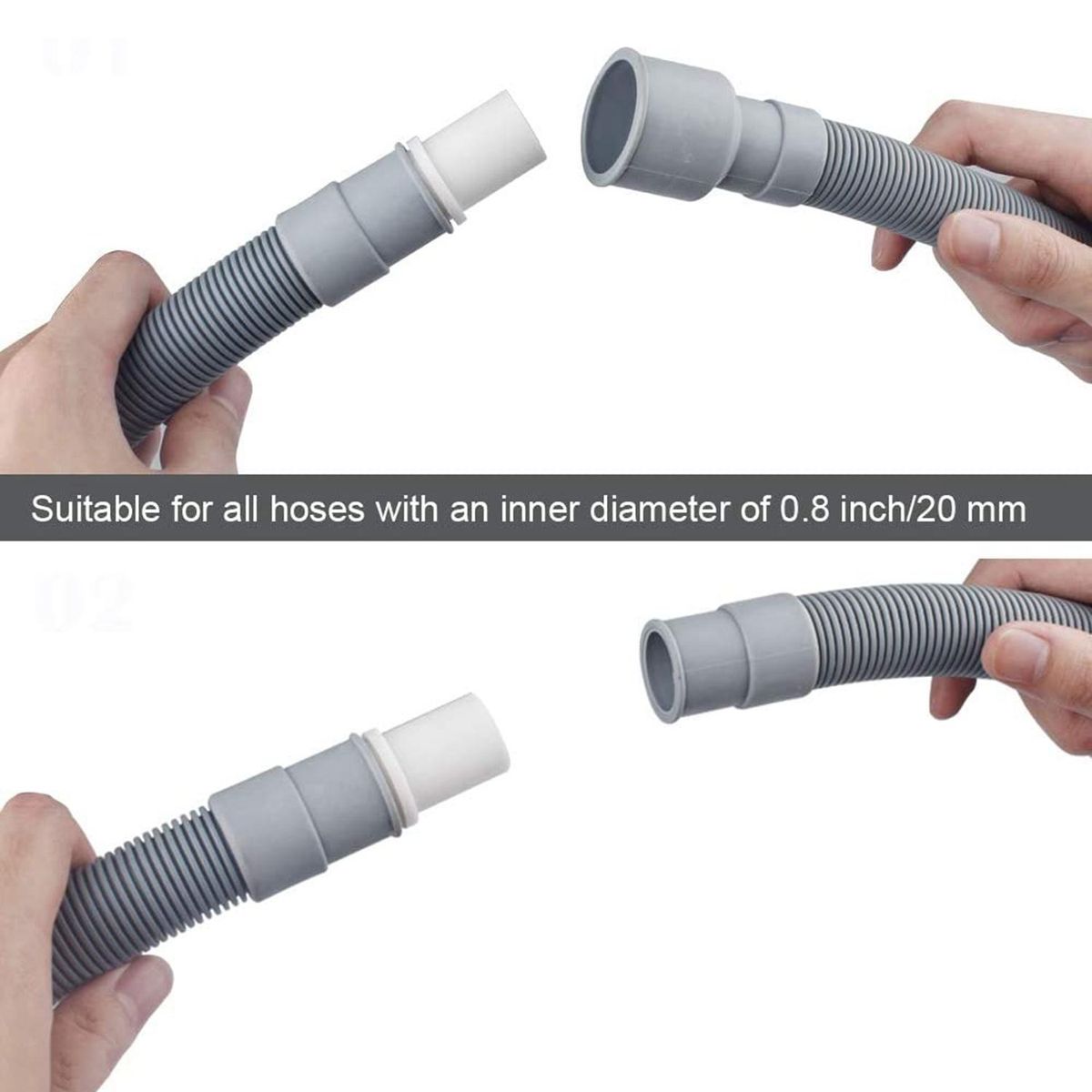 Automatic Drum Washing Machine Drain Pipe Drain Hose Fittings, 1.5 Meter