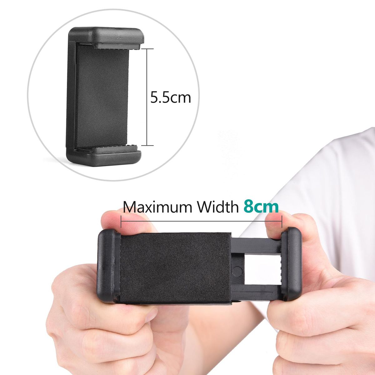 Clip-on Phone Holder Musical Instrument Phone Mount Stand with 360 Degree Rotatable Ball Head for Bass Guitar Head