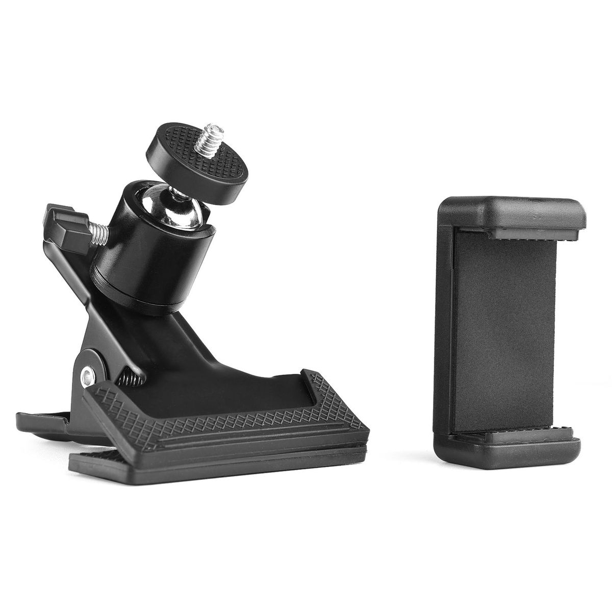 Clip-on Phone Holder Musical Instrument Phone Mount Stand with 360 Degree Rotatable Ball Head for Bass Guitar Head