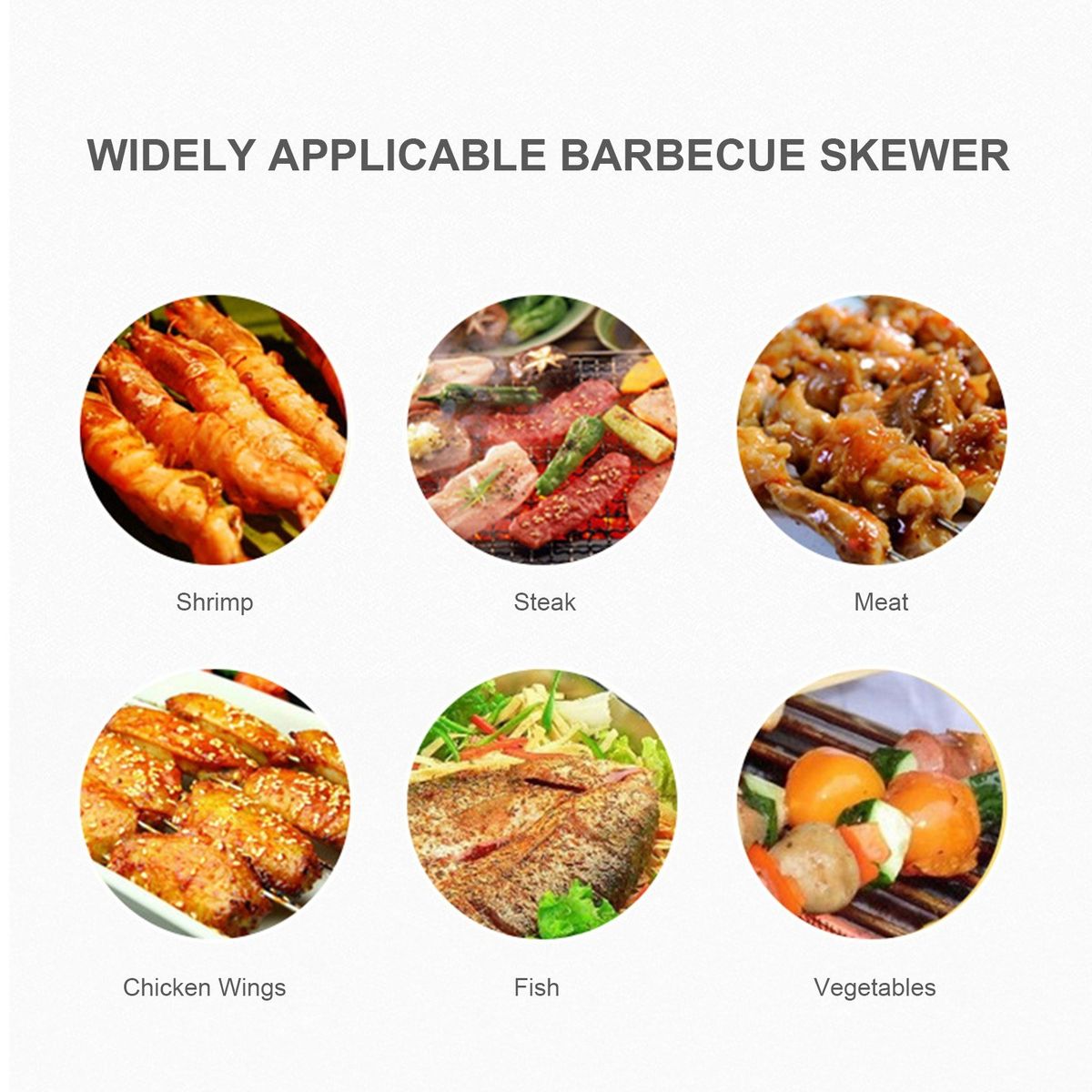 10 PCS Barbecue Skewer Sticks With Storage Bag Reusable