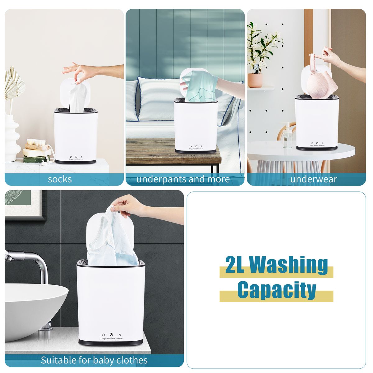 Portable Washing Machine For Underpants Underwear Sock 2L