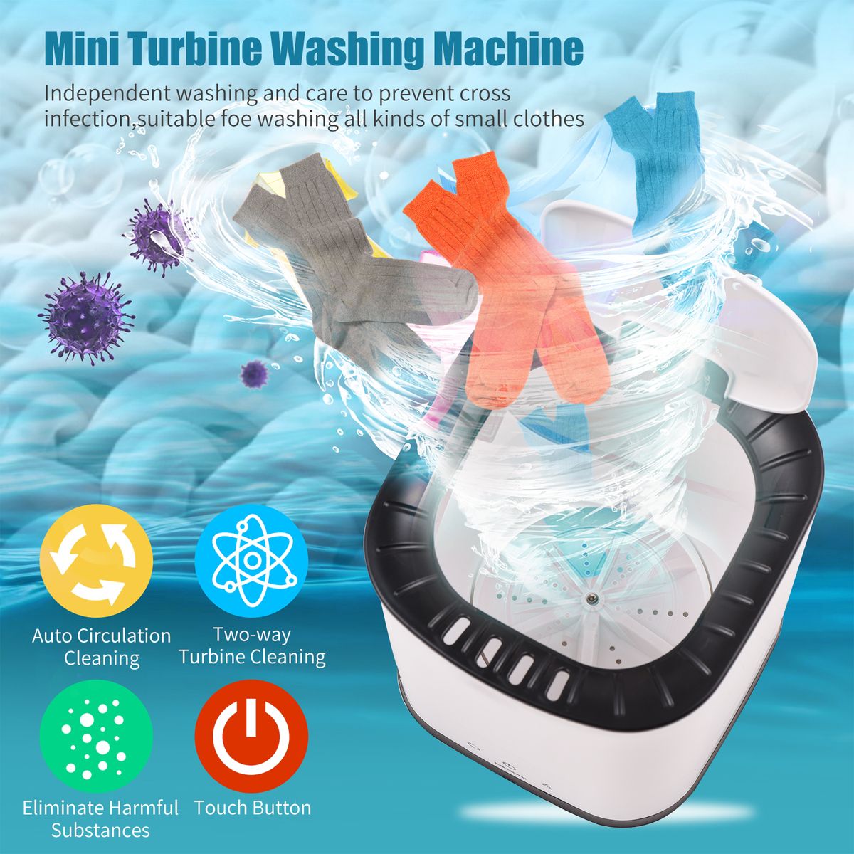 Portable Washing Machine For Underpants Underwear Sock 2L