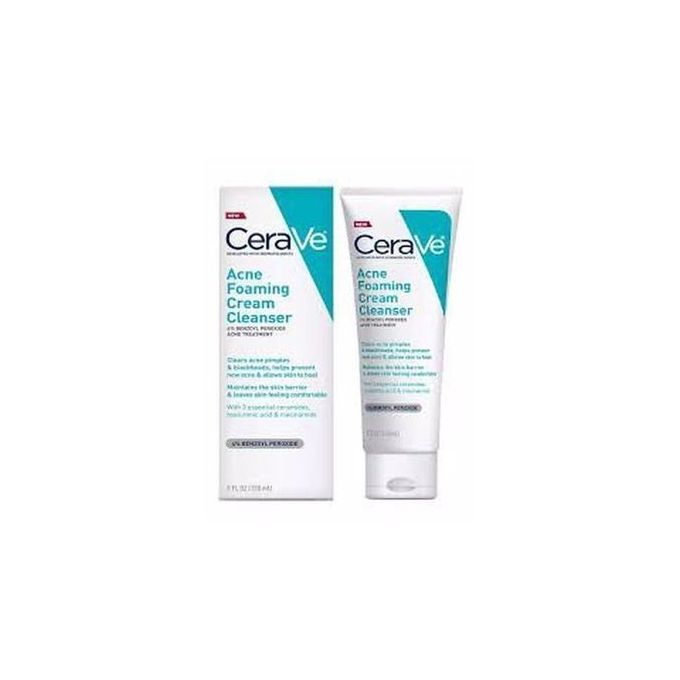 Acne Foaming Cream Cleanser - Acne Treatment Face Wash With 4% Benzoyl Peroxide