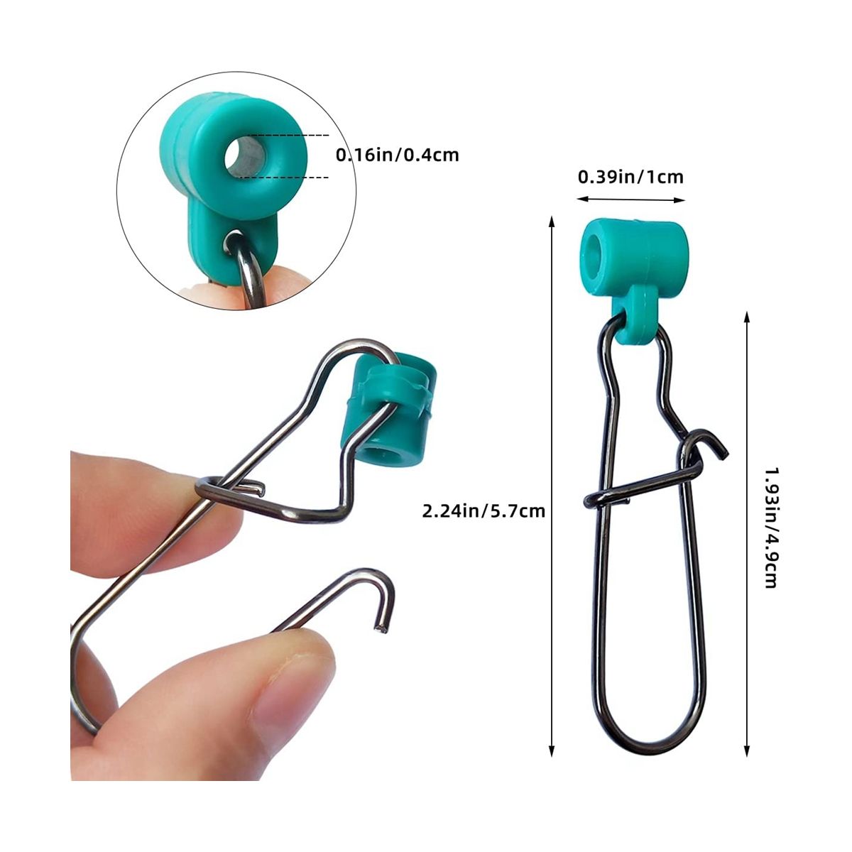 100Pcs Fishing Line Sinker Slides Catfishing Rigs with Duo Lock Snaps Heavy Duty Sinker Slider Swivel Snap Kit