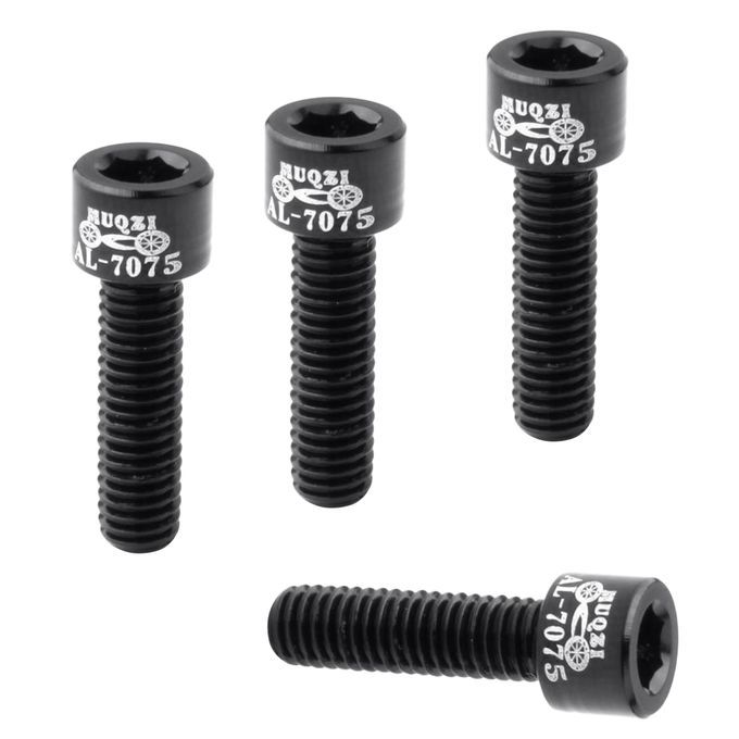 4x Black M5x17mm Headset Stem Top Cap Aluminum Alloy Bolts MTB Black