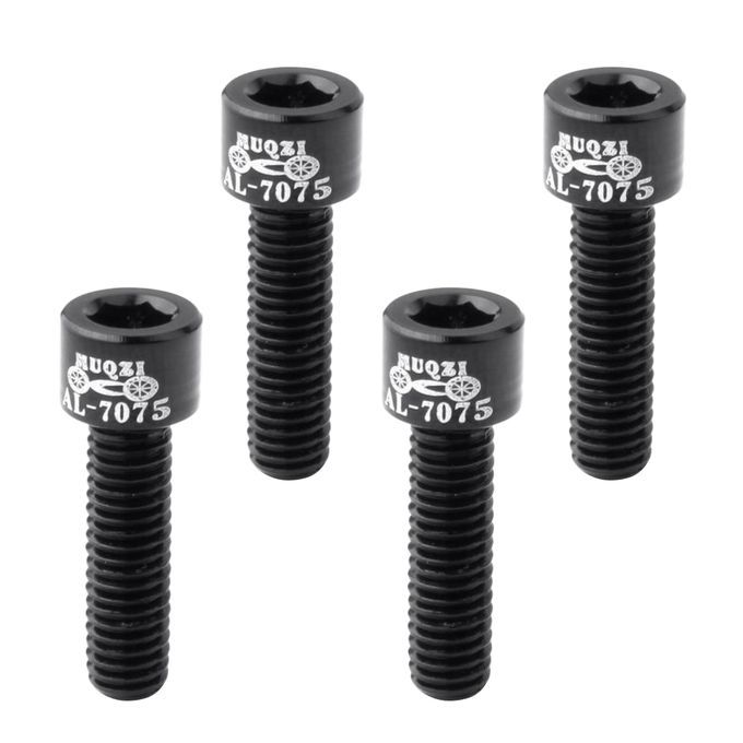 4x Black M5x17mm Headset Stem Top Cap Aluminum Alloy Bolts MTB Black
