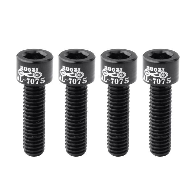 4x Black M5x17mm Headset Stem Top Cap Aluminum Alloy Bolts MTB Black