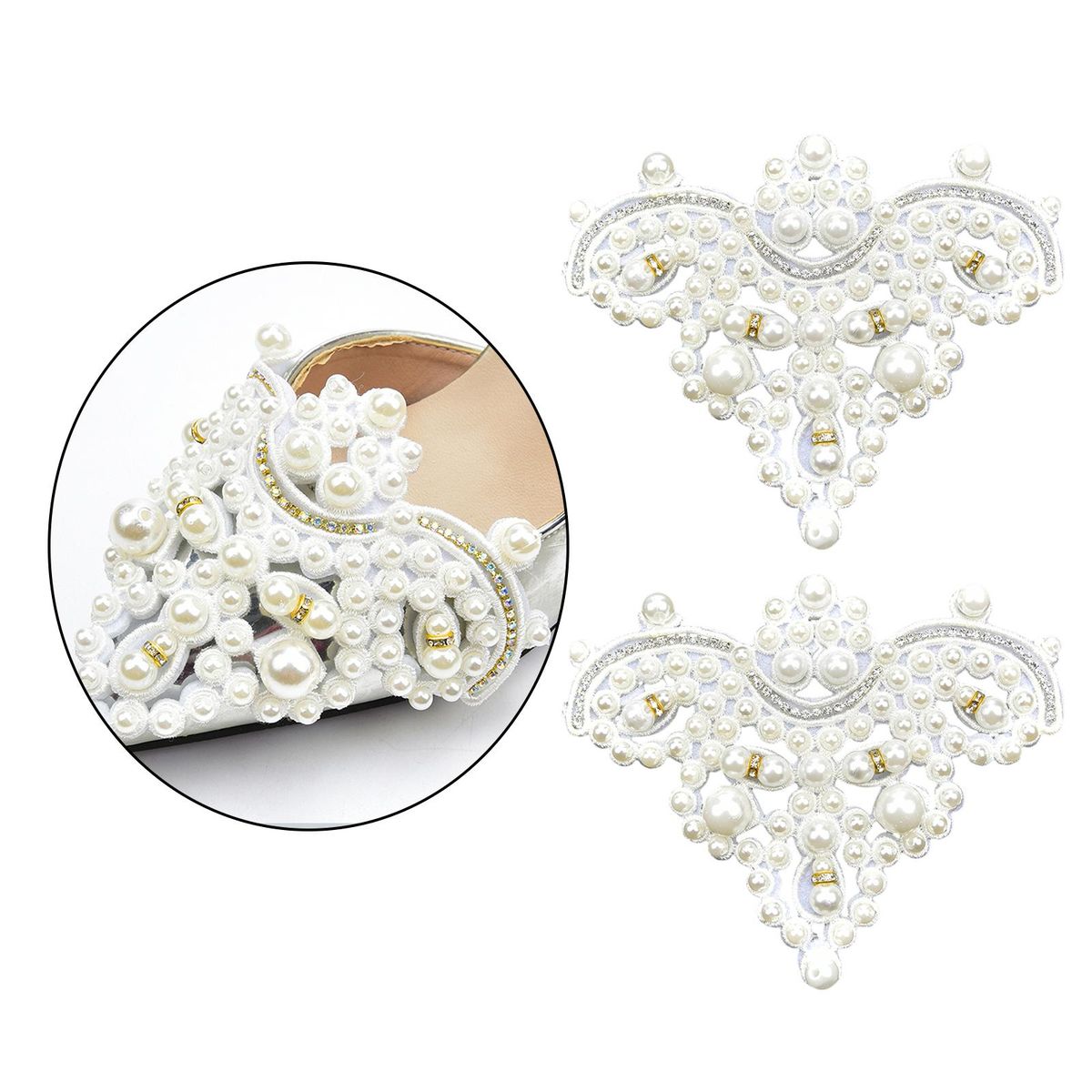 2 Pcs Rhinestone Crystal Wedding Bridal Crystal Flower Shoe Clips