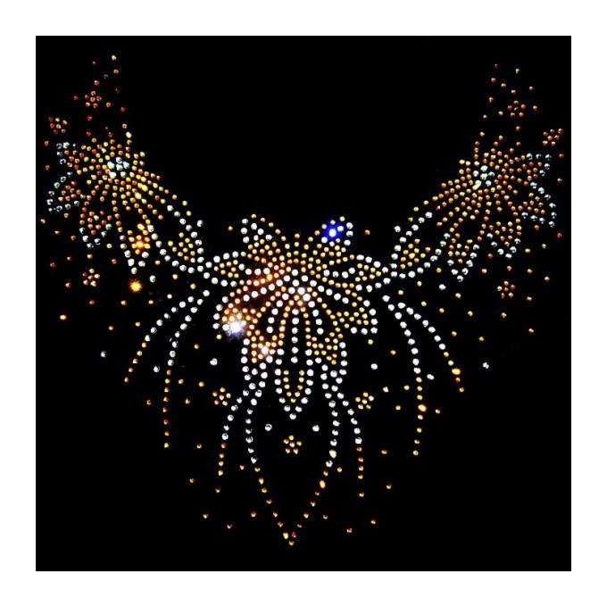 Neckline Trim Rhinestones Heat Transfer  On Motif Applique 2