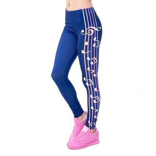 5pcs Women Printed Leggings Slim High Waist Stretch Pants
