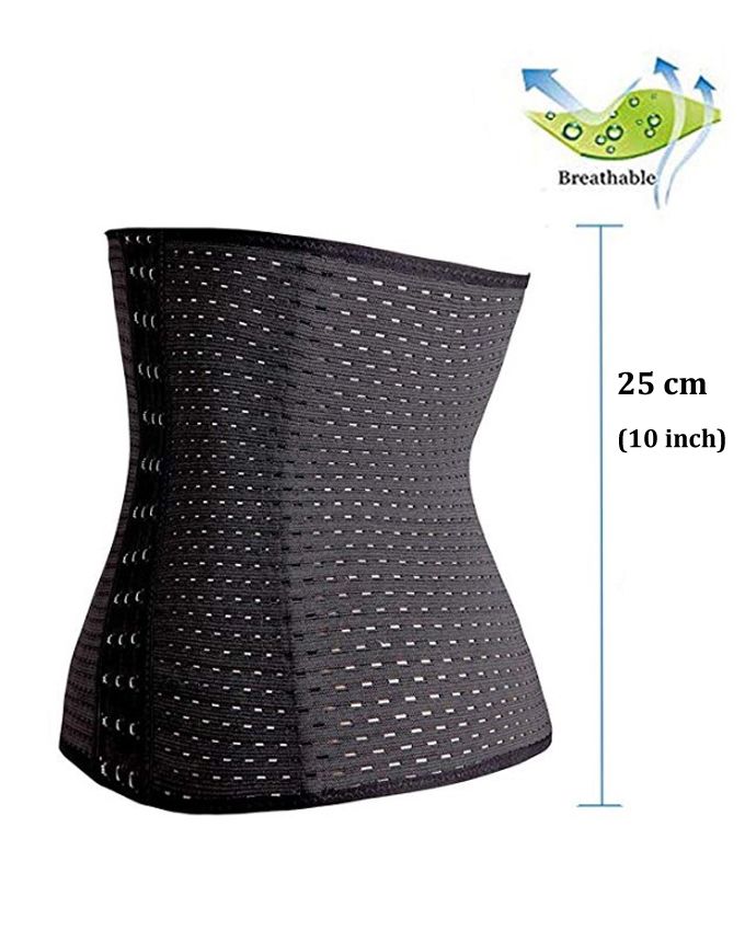 Waist Trainer/Trimmer, Shaper&Cincher With Steel Bone-Black