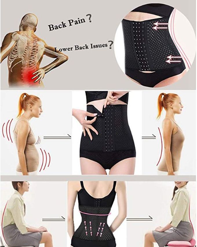 Waist Trainer/Trimmer, Shaper&Cincher With Steel Bone-Black