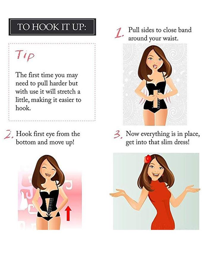 Waist Trainer/Trimmer, Shaper&Cincher With Steel Bone-Black