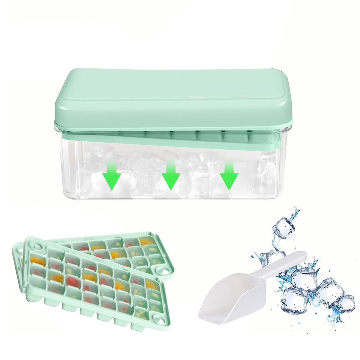 Ice Cube Tray with Lid Ice Trays for Freezer Ice Maker