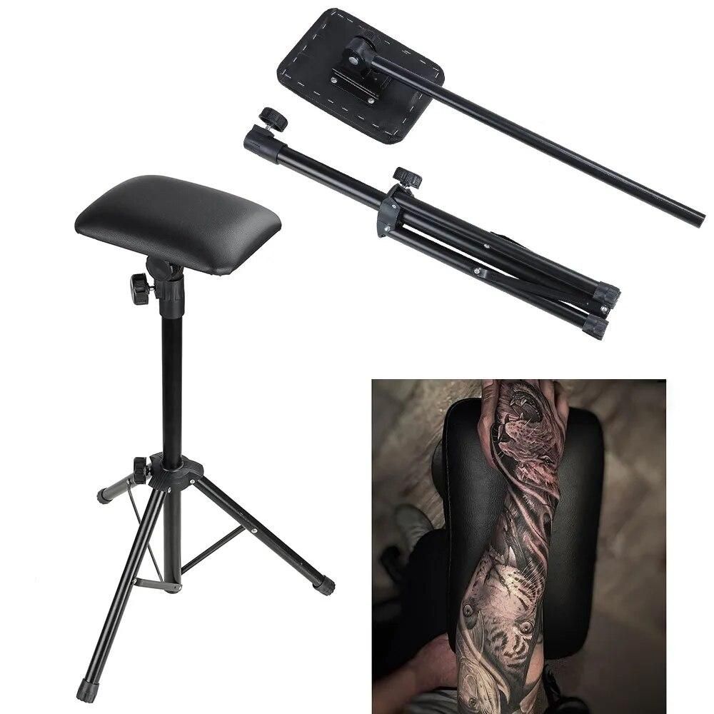 Tattoo Tripod Stand Arm Leg Rest Studio Chair Sponge Pad Height Adjustable