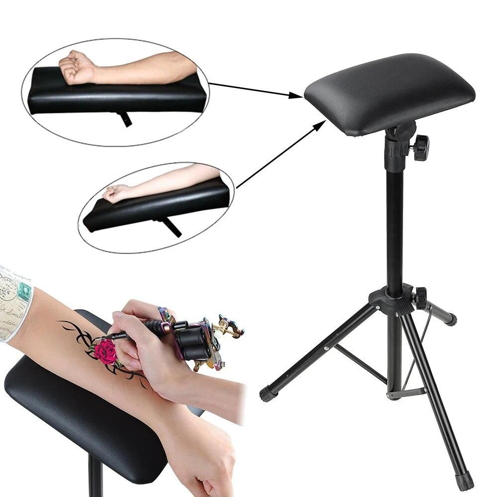 Tattoo Tripod Stand Arm Leg Rest Studio Chair Sponge Pad Height Adjustable