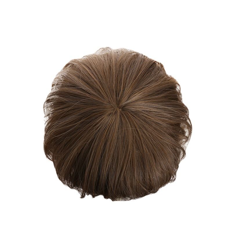 Men's Wigs Short Curly Linen Brown Natural Messy Realistic Head Spin