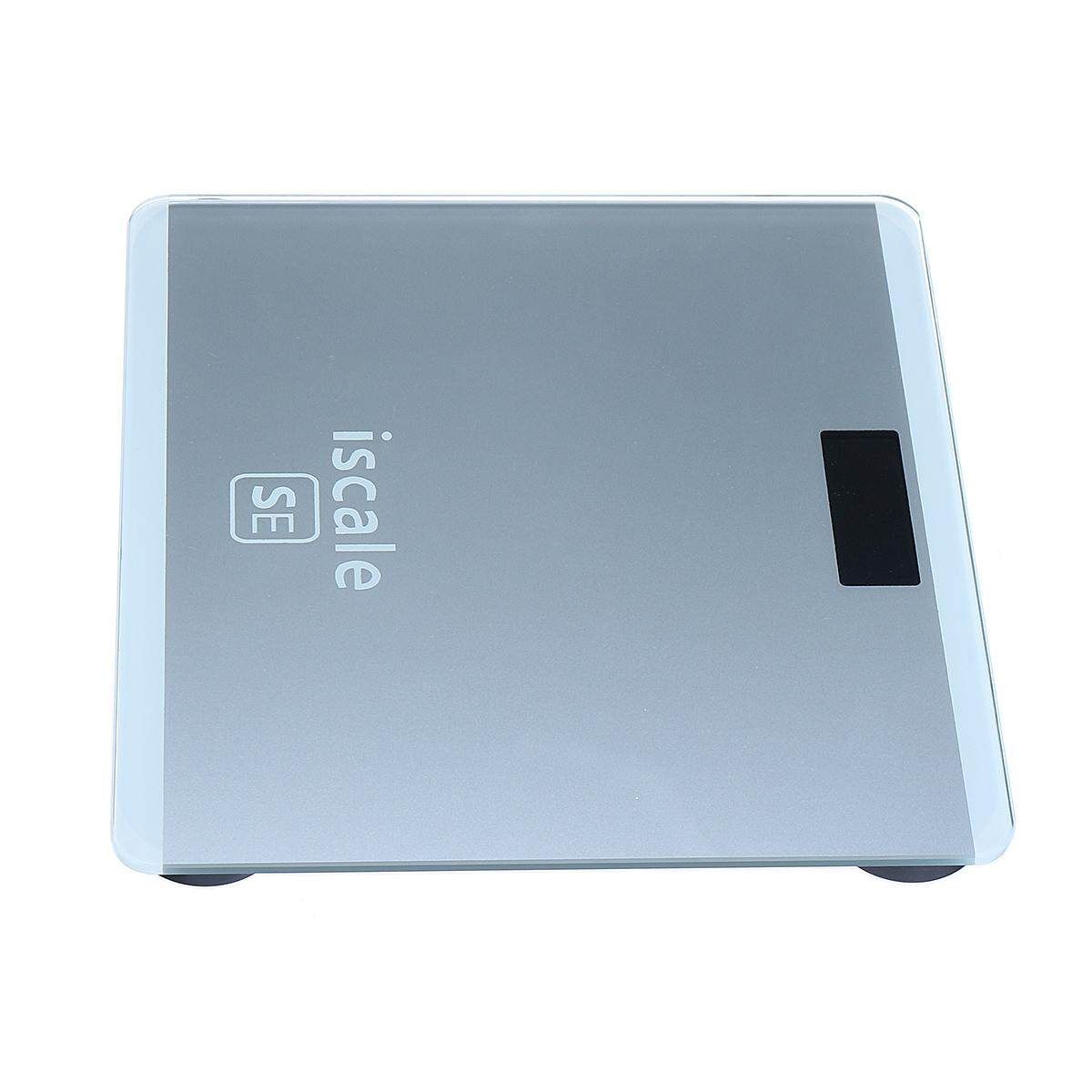 400lb/180kg LCD Electronic Digital Body Weight Scale Bathroom Sliver Space Silver
