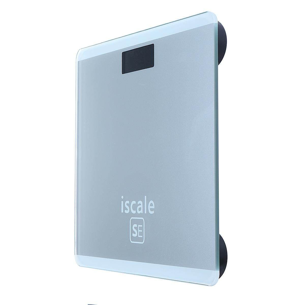 400lb/180kg LCD Electronic Digital Body Weight Scale Bathroom Sliver Space Silver
