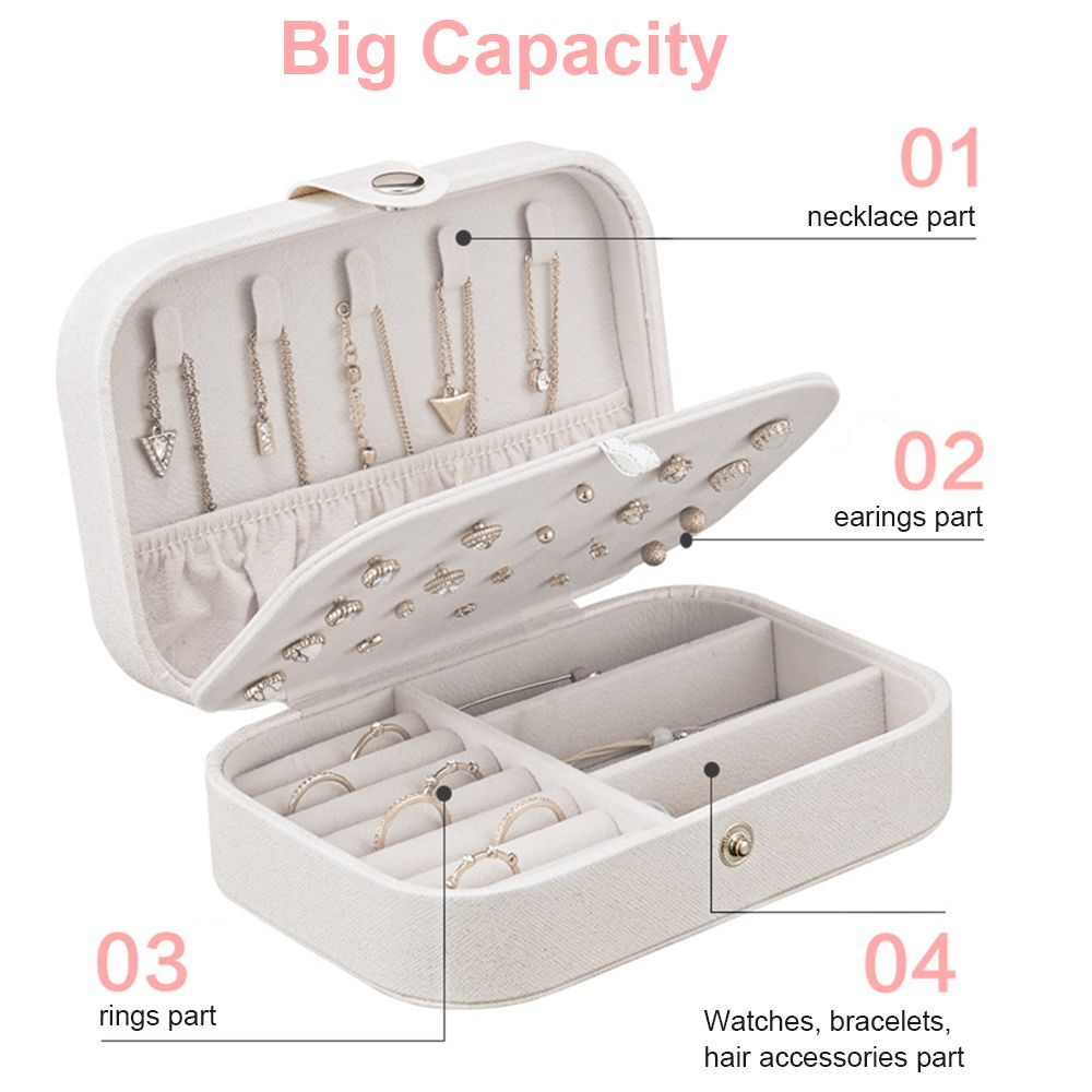 Jewelry Box For Women Double Layer Travel Jewelry Organizer