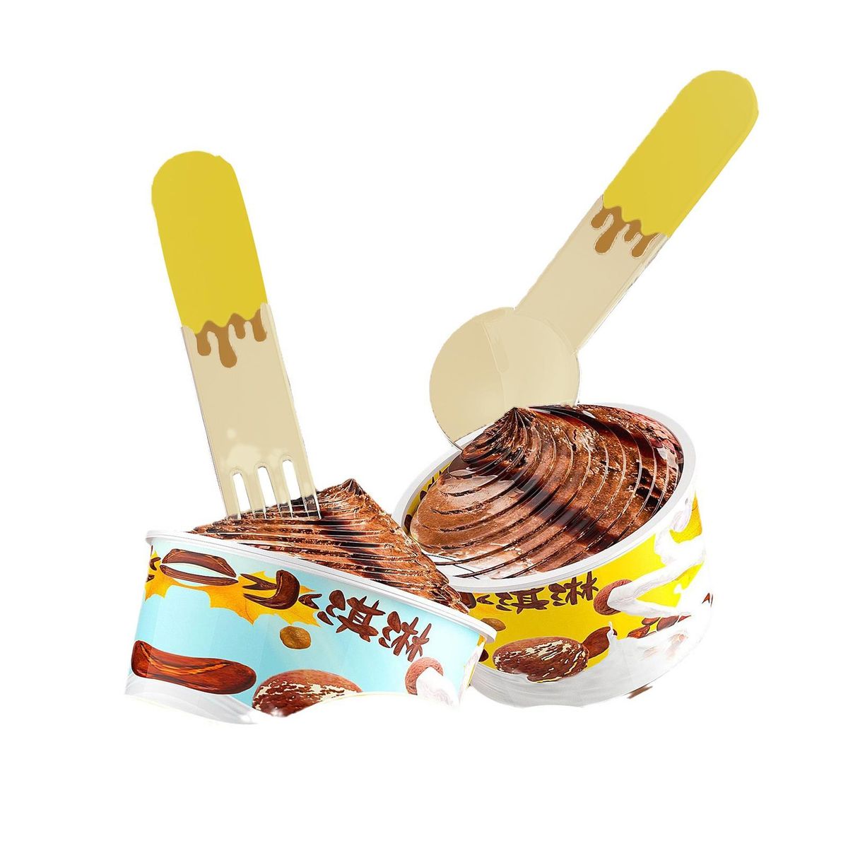 High-quality Dessert Spoon Set Versatile Food-grade Spoon Set for Home Yellow