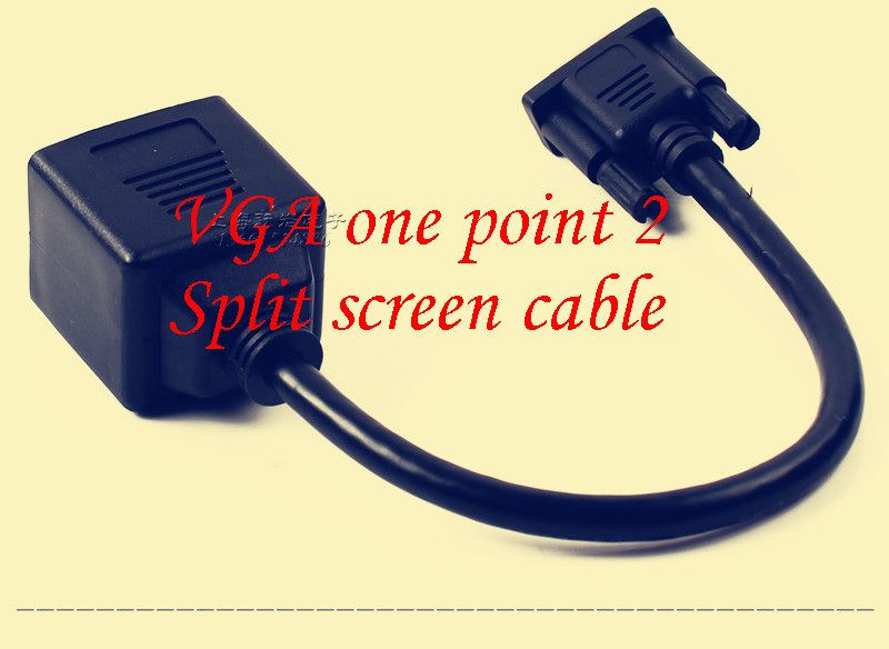 1PCS YT375  VGA One Point 2  Split Screen Cable   Show The T