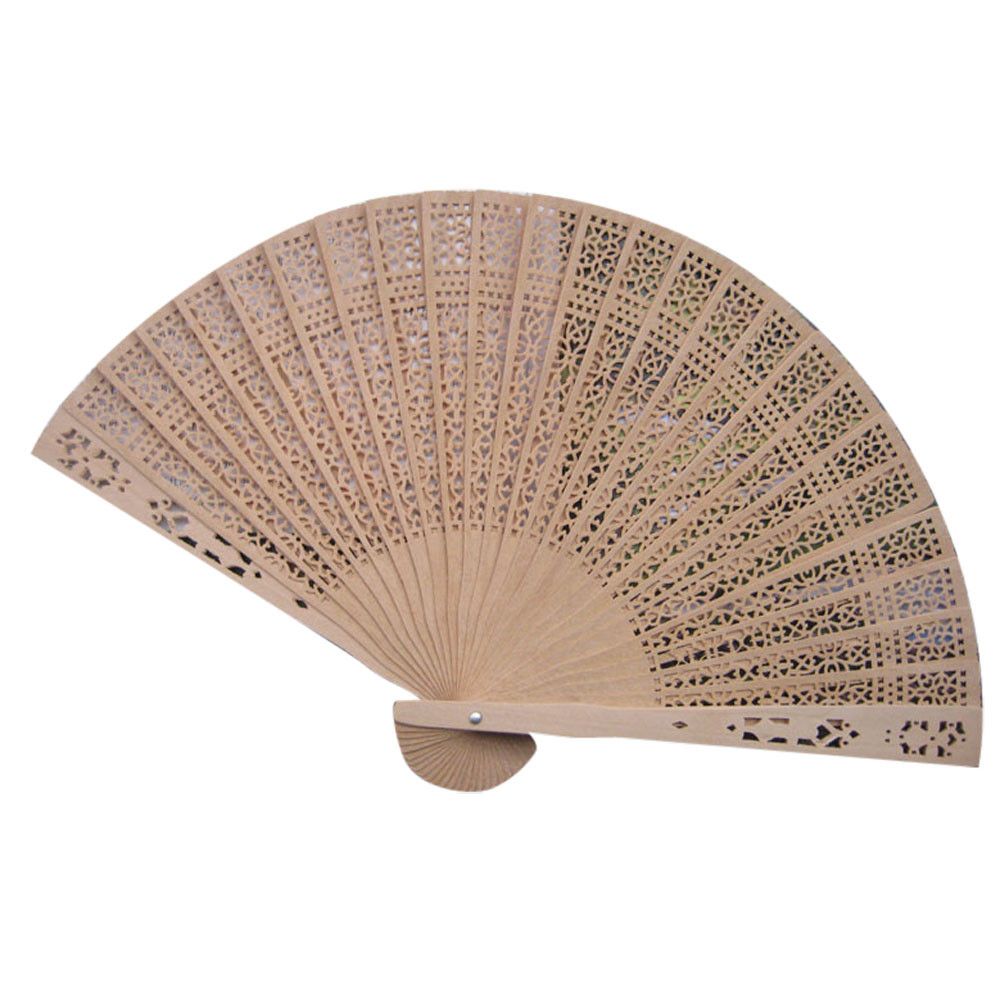 Carved Folding Fan Fragrant Chinese Wooden Parties Style 2018 Wedding Garden Hand Party #0523 Bamboo For