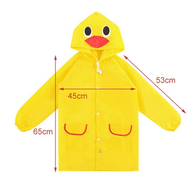 2 PCS Outdoor Cute Waterproof Kids Rain Coat Kids Animal Style(Yellow)