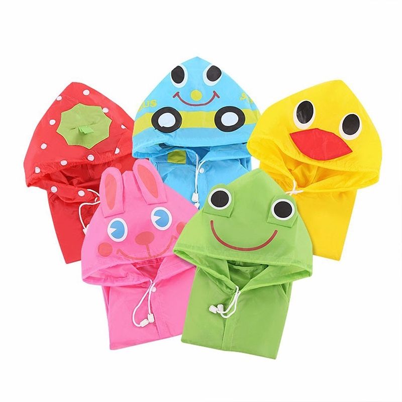 2 PCS Outdoor Cute Waterproof Kids Rain Coat Kids Animal Style(Yellow)