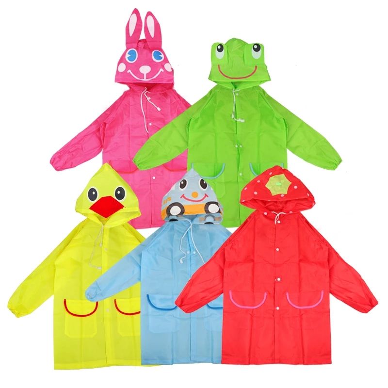 2 PCS Outdoor Cute Waterproof Kids Rain Coat Kids Animal Style(Yellow)