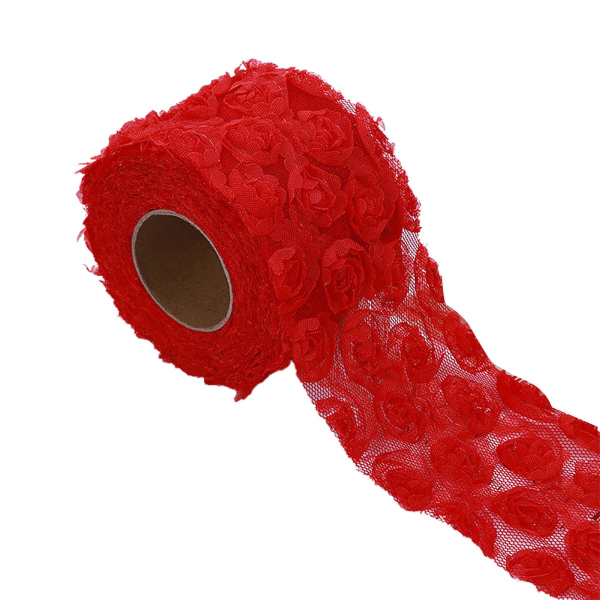 Fabric Ribbon Rolls Gift Wrap Decoration DIY Ribbon Red